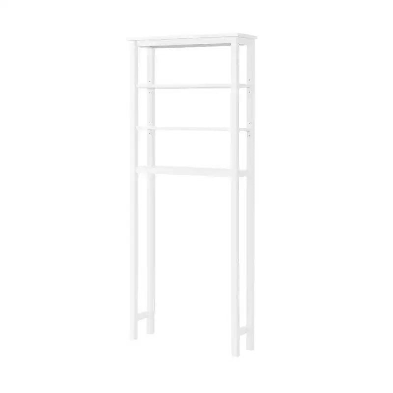 Meuble de rangement pour toilettes avec étagères ouvertes Blanc
