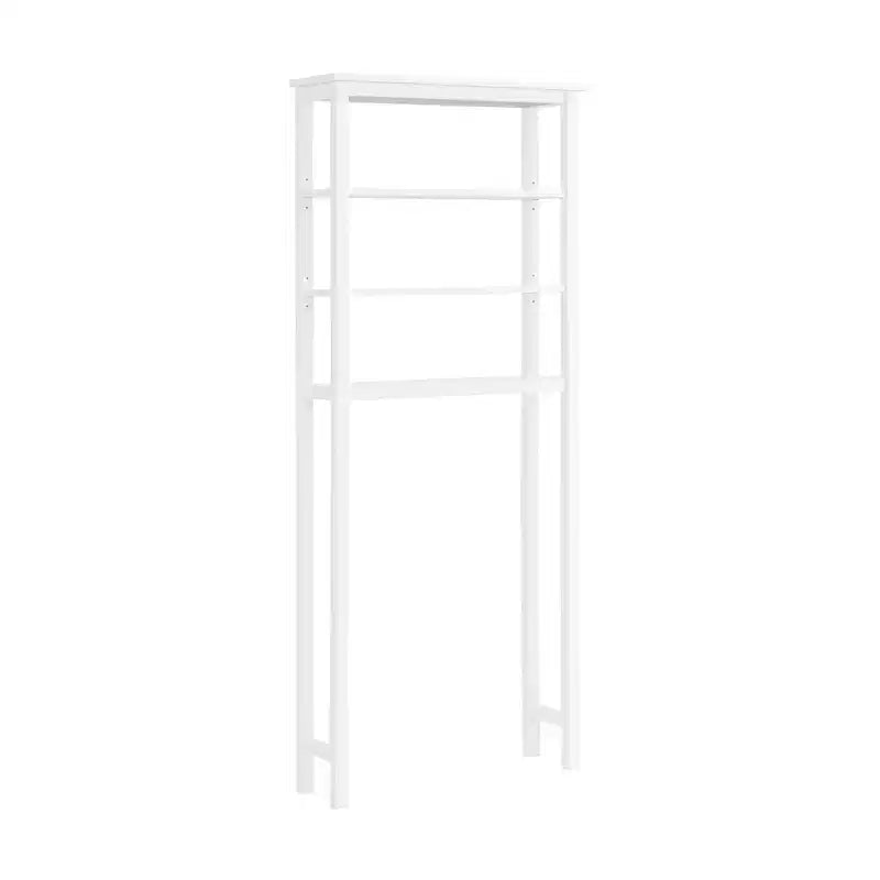 Meuble de rangement pour toilettes avec étagères ouvertes Blanc