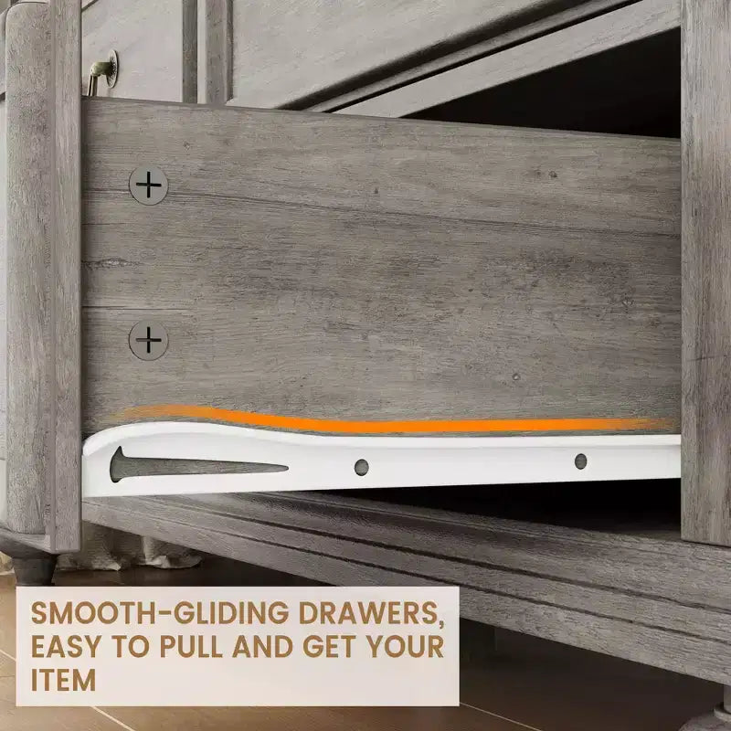 Commode à 9 tiroirs pour chambre à coucher, en bois style ferme