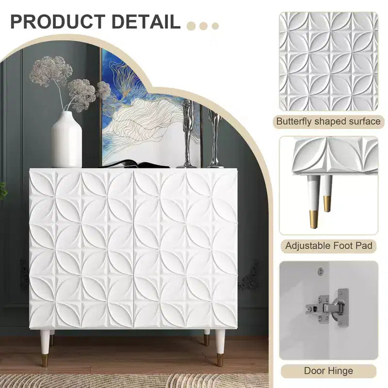 Buffet 2 portes laqué brillant Meuble TV Rangement d'appoint Armoires de rangement utilitaires