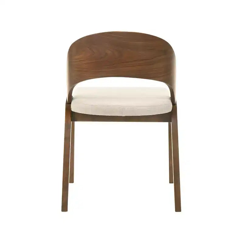 Lot de 2 chaises de salle à manger en tissu texturé lin beige