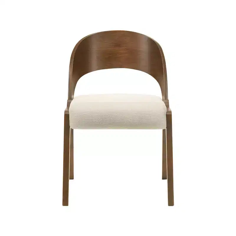 Lot de 2 chaises de salle à manger en tissu texturé lin beige