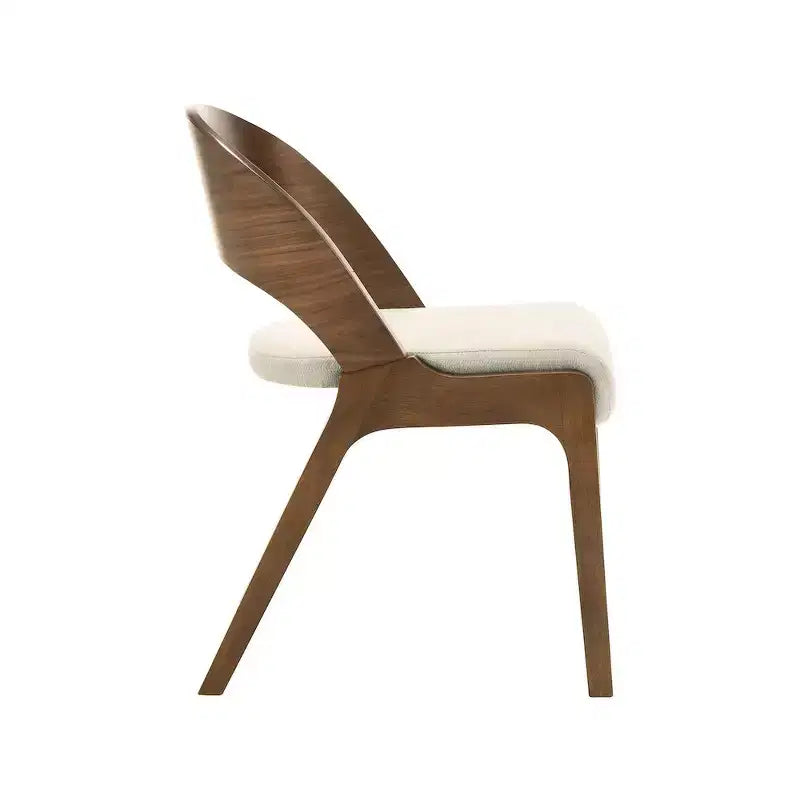 Lot de 2 chaises de salle à manger en tissu texturé lin beige