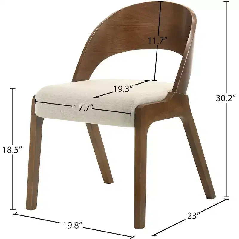 Lot de 2 chaises de salle à manger en tissu texturé lin beige