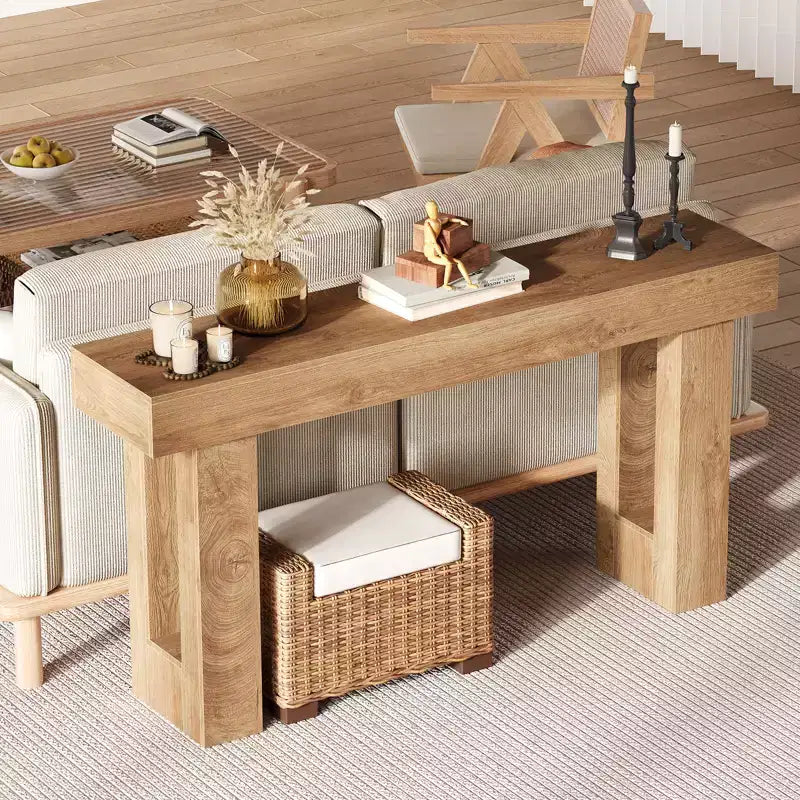 Longue table console Le canapé Ferme en bois rectangulaire Table d'entrée