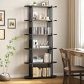 6 Tier Book Shelf Modern Tall Bookshelf Industrial Bookcase Corner Storage Organizer Free Standing Storage Shelving Unit