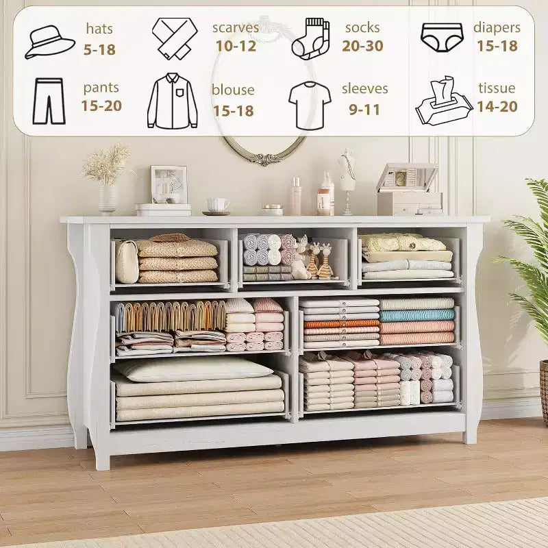 Commode 7 tiroirs – Meuble de rangement autoportant