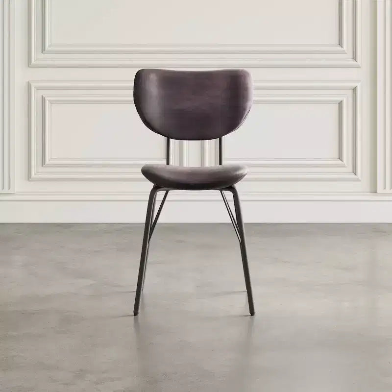 Chaise de salle à manger contemporaine moderne en similicuir avec dossier fendu (Lot de 2)