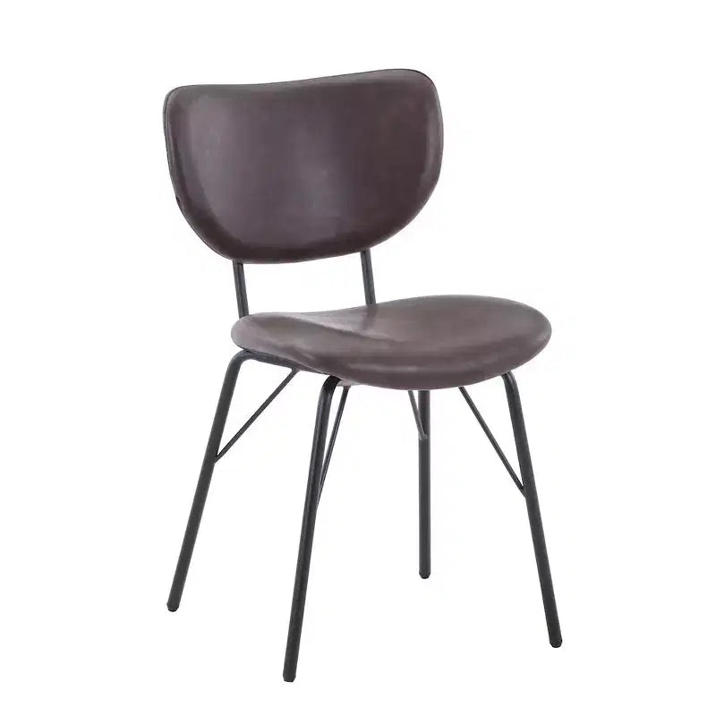 Chaise de salle à manger contemporaine moderne en similicuir avec dossier fendu (Lot de 2)