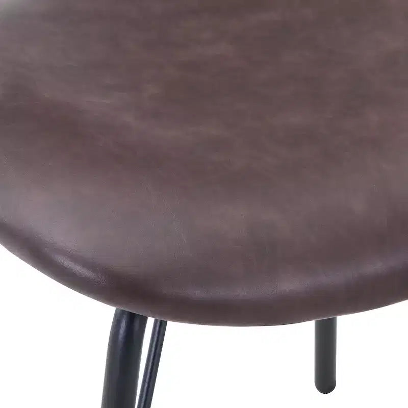 Chaise de salle à manger contemporaine moderne en similicuir avec dossier fendu (Lot de 2)