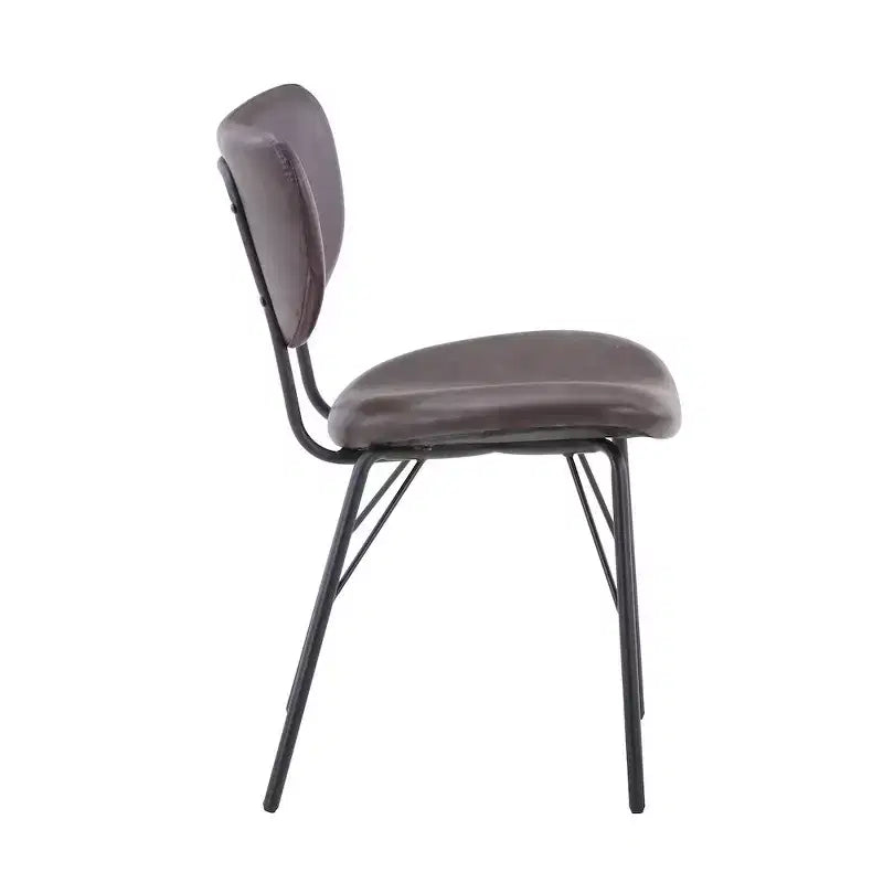 Chaise de salle à manger contemporaine moderne en similicuir avec dossier fendu (Lot de 2)