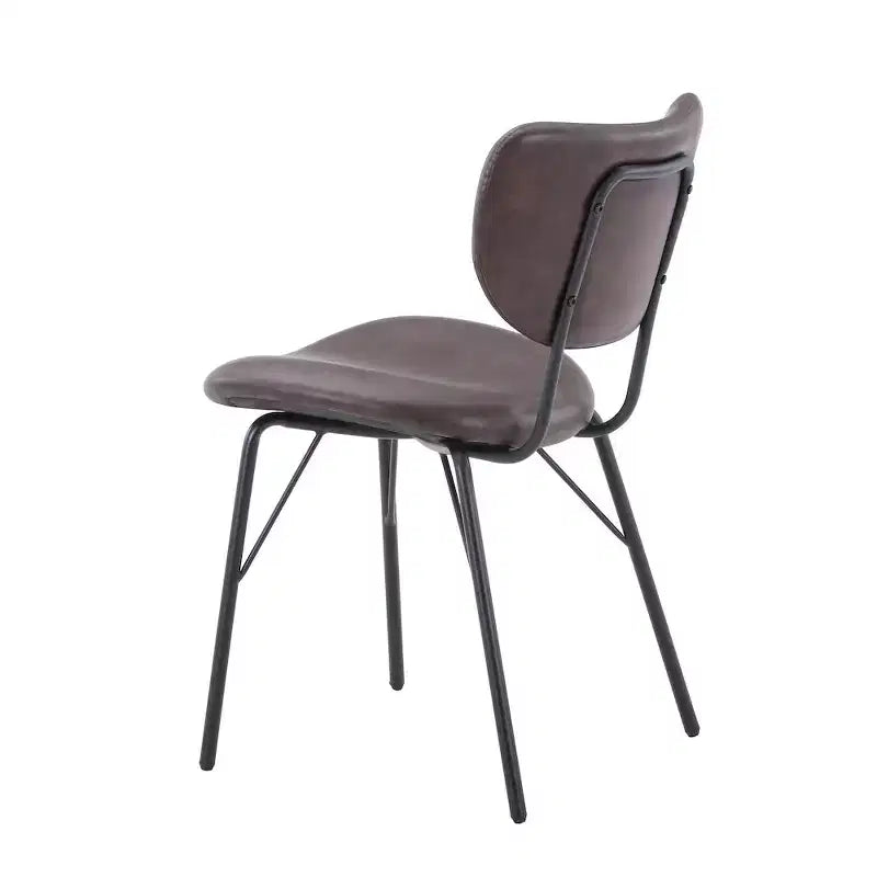 Chaise de salle à manger contemporaine moderne en similicuir avec dossier fendu (Lot de 2)