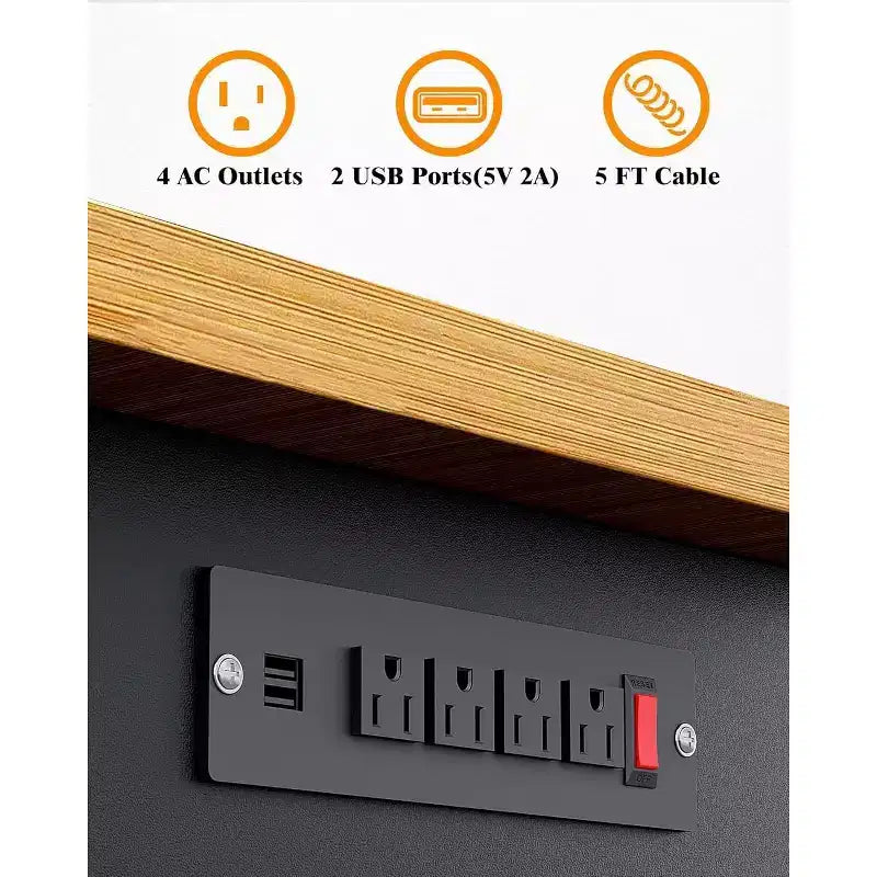 Établi réglable avec roues, plan de travail en bambou, table de station de travail