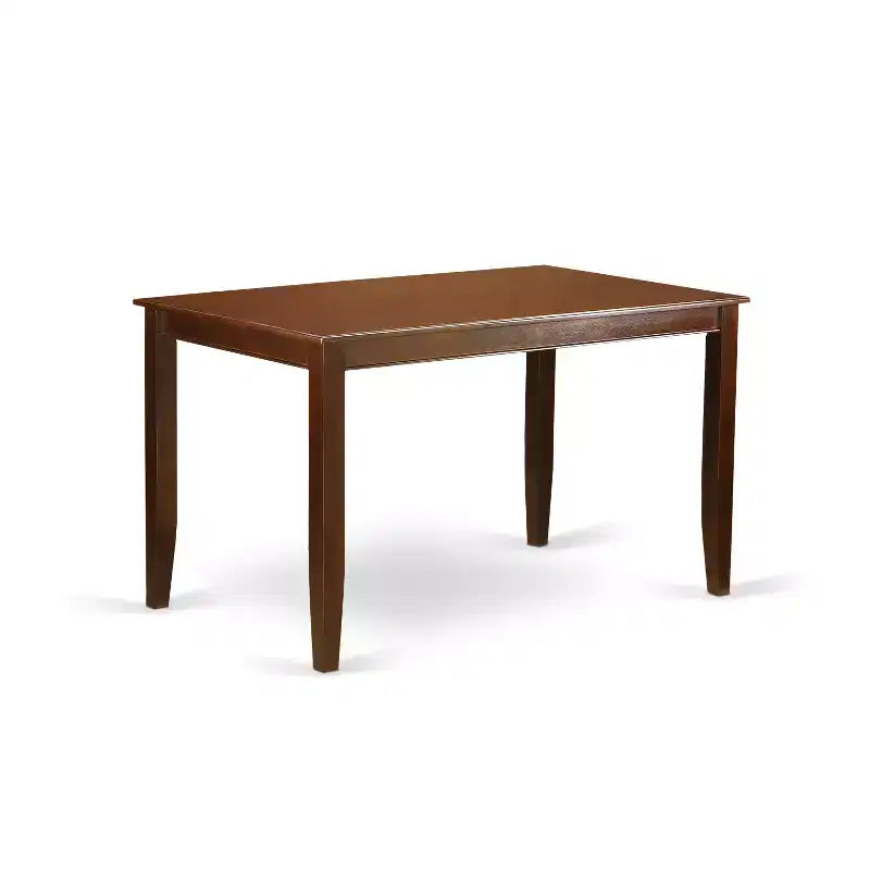 Table à manger rectangulaire hauteur comptoir finition acajou