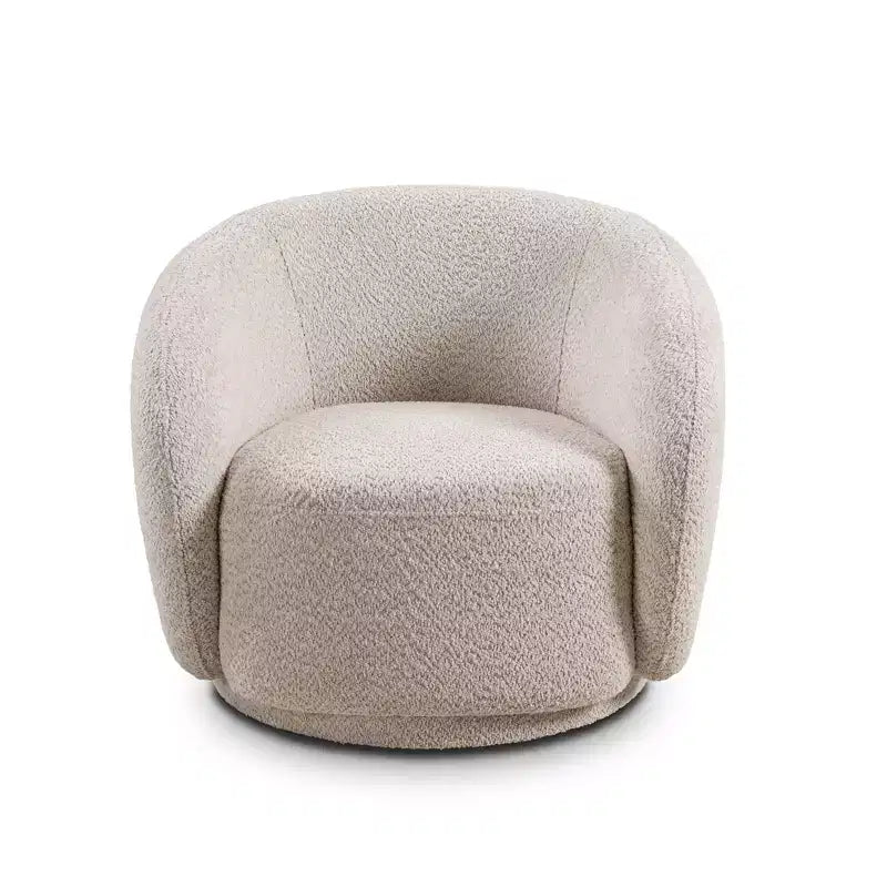 Fauteuil pivotant, fauteuil moderne rond rembourré, fauteuil pivotant à 360°