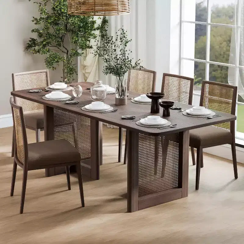 Table de cuisine et de salle à manger de ferme, meuble, table de cuisine carrée en noyer