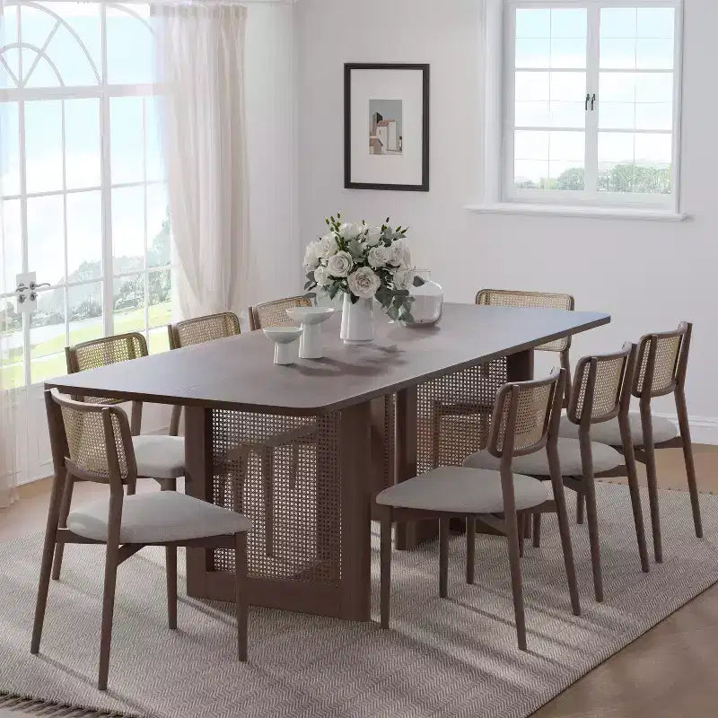 Table de cuisine et de salle à manger de ferme, meuble, table de cuisine carrée en noyer