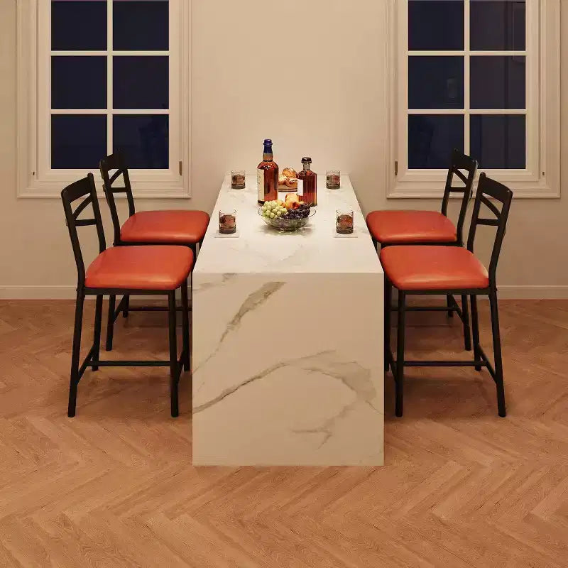 Tabourets de bar hauteur comptoir, assise rembourrée en similicuir