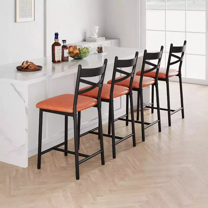 Tabourets de bar hauteur comptoir, assise rembourrée en similicuir