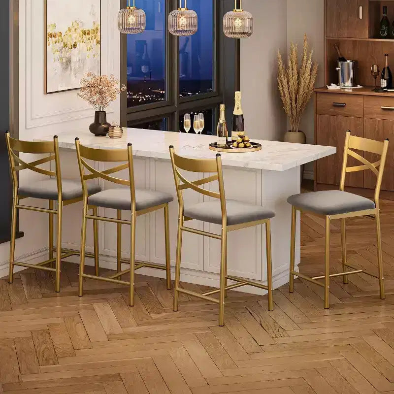 Tabourets de bar hauteur comptoir, assise rembourrée en similicuir