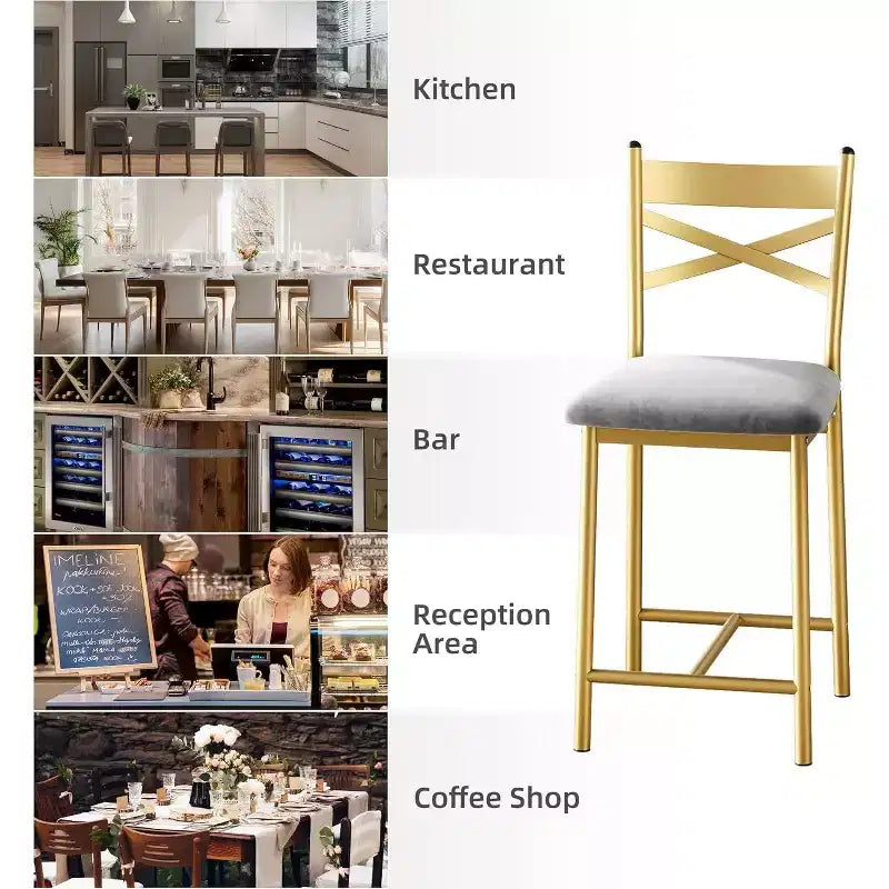 Tabourets de bar hauteur comptoir, assise rembourrée en similicuir