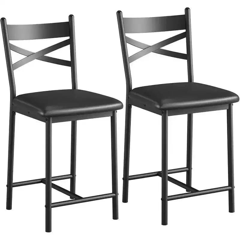 Tabourets de bar hauteur comptoir, assise rembourrée en similicuir