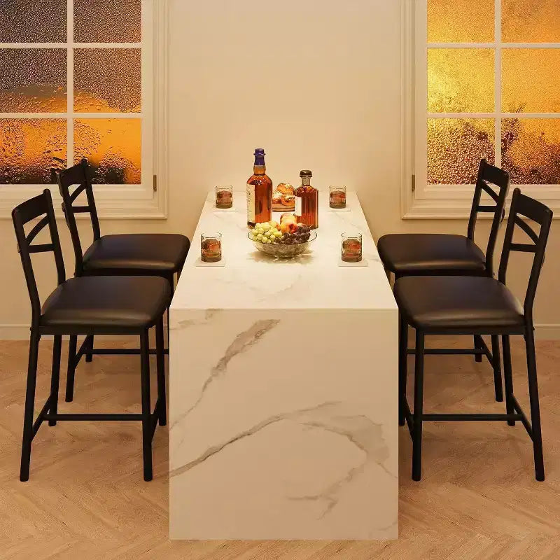 Tabourets de bar hauteur comptoir, assise rembourrée en similicuir