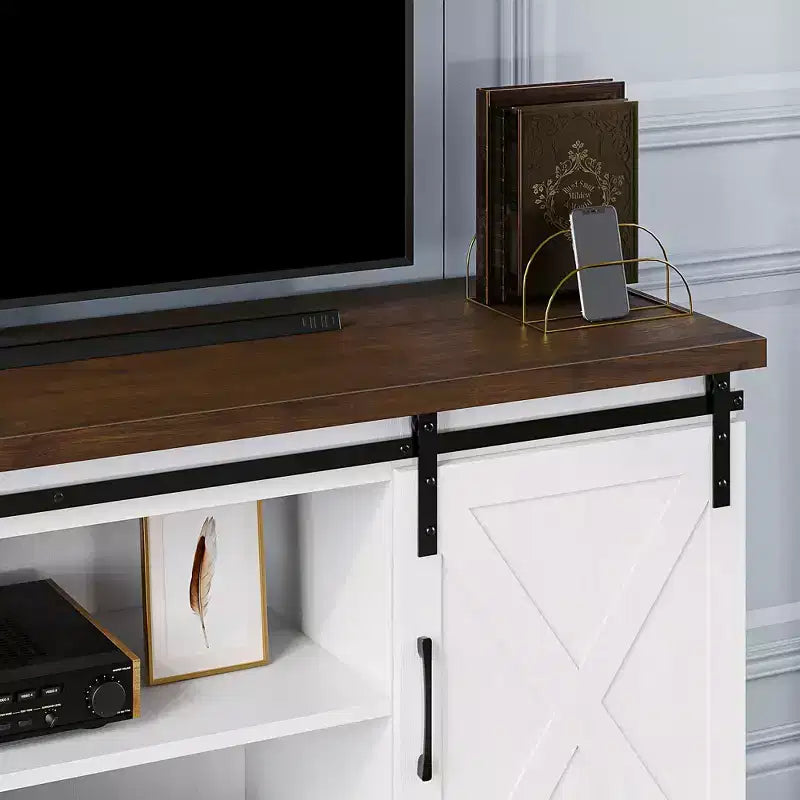 Meuble TV de ferme, meuble de divertissement TV, table de console média TV