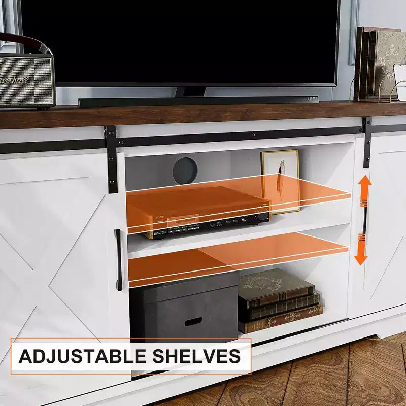 Meuble TV de ferme, meuble de divertissement TV, table de console média TV