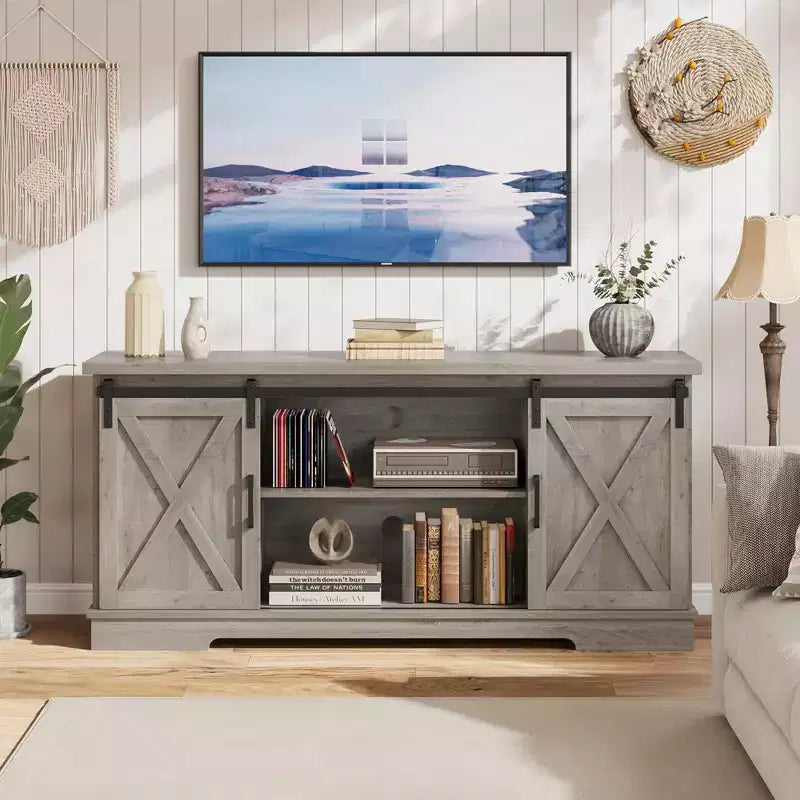 Meuble TV de ferme, meuble de divertissement TV, table de console média TV