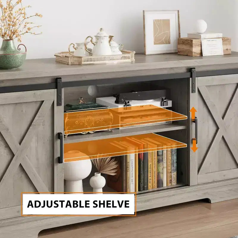 Meuble TV de ferme, meuble de divertissement TV, table de console média TV