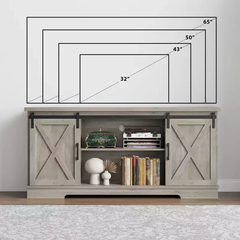 Meuble TV de ferme, meuble de divertissement TV, table de console média TV