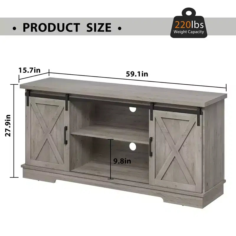 Meuble TV de ferme, meuble de divertissement TV, table de console média TV