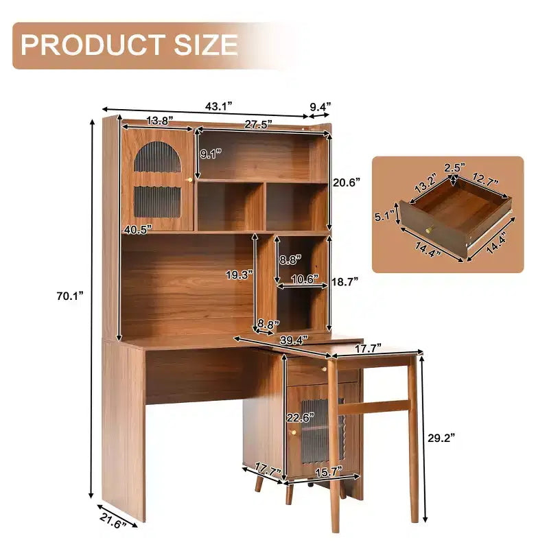 Bureau d'ordinateur en bois pour bureau à domicile moderne
