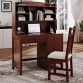 Okak Modern Home Office Wooden Computer Desk with Desktop/Chair & Bookshelf Teens Student Storage Writing Desk for Study Office