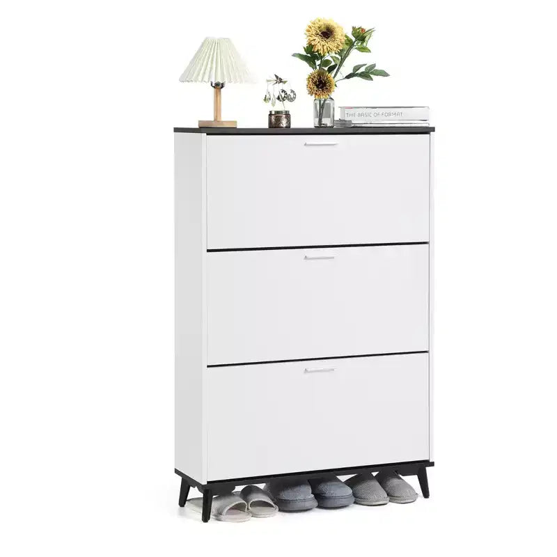Meuble de rangement pour chaussures Meuble à chaussures d'entrée Organisateur de rangement pour chaussures en bois autoportant