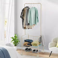 Clothes Rack Portable Garment Rack Laundry Cart Rolling Clothes Rack with Wheels and Shelves Storage Shelves for Clothes