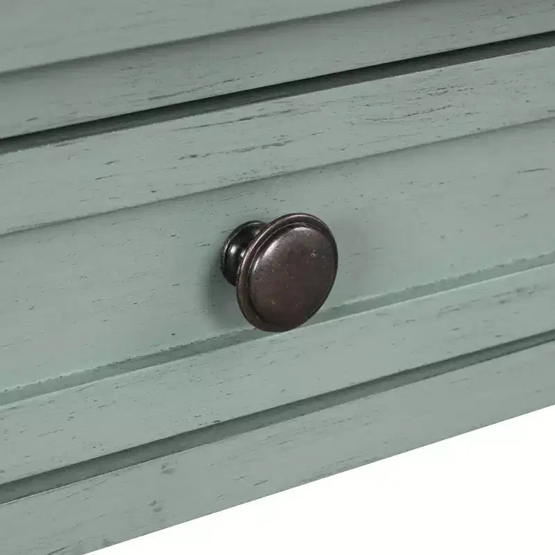 Console de ferme en bois avec 4 tiroirs et 1 étagère de rangement
