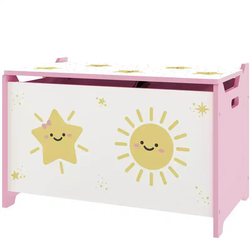 Coffre à jouets avec charnières de sécurité et poignées encastrées Organisateur de rangement