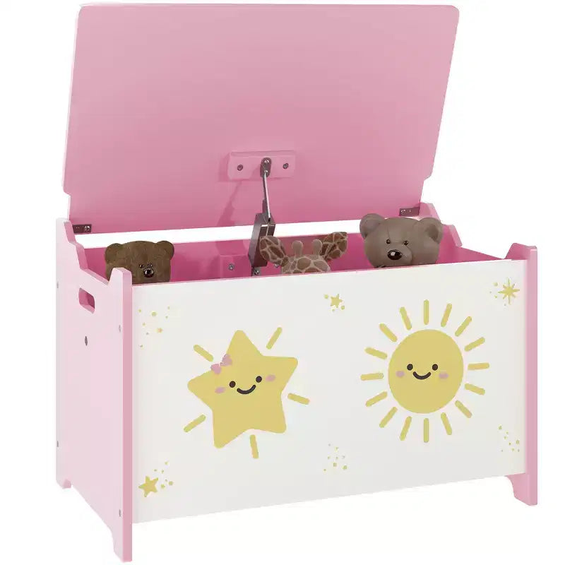Coffre à jouets avec charnières de sécurité et poignées encastrées Organisateur de rangement