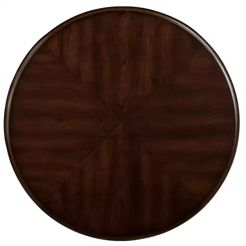 Table d'appoint ronde vintage avec étagère inférieure