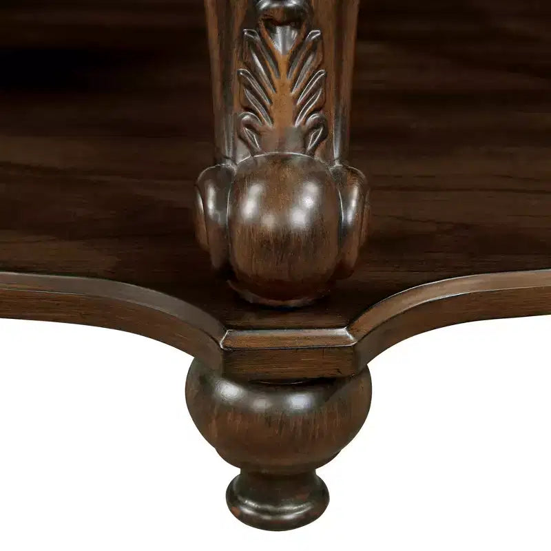 Table d'appoint ronde vintage avec étagère inférieure