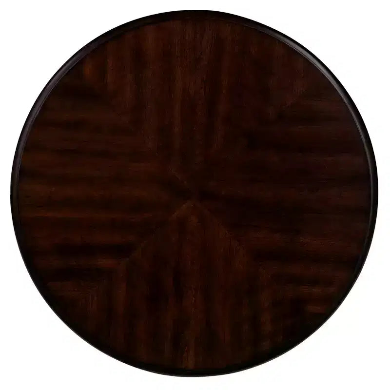 Table d'appoint ronde vintage avec étagère inférieure