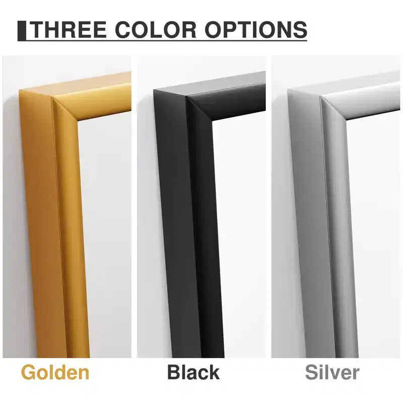 Miroir Suspendu Alliage d'Aluminium Bord Mince Angle Droit Or