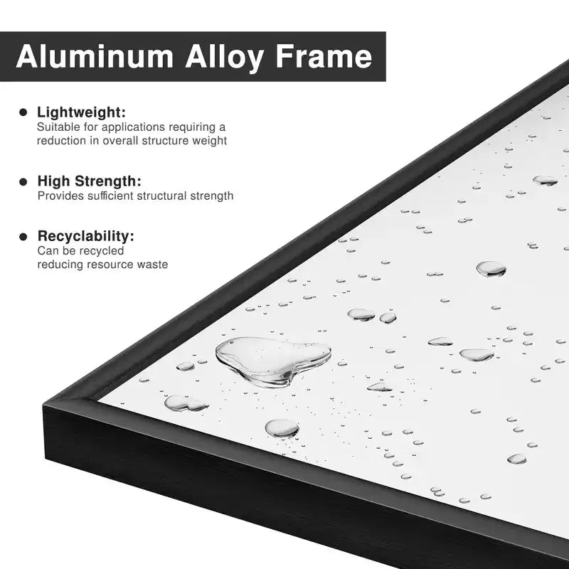 Miroir Suspendu Alliage d'Aluminium Bord Mince Angle Droit Or
