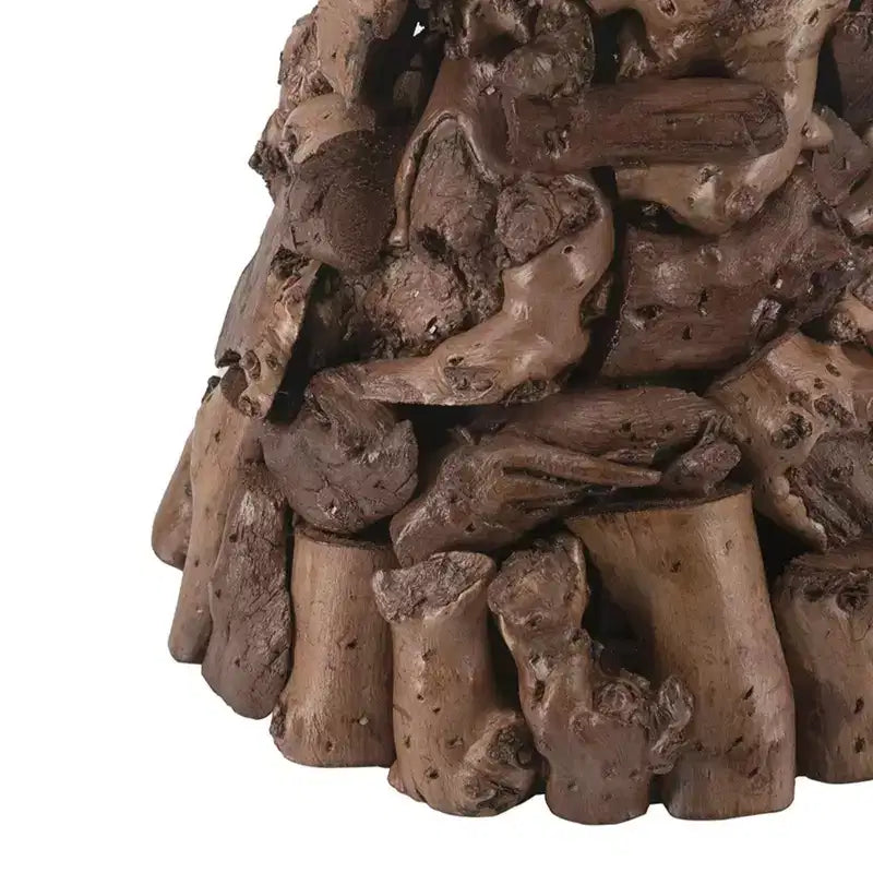 Table d'appoint en mûrier et bois de paulownia de style fermier avec piètement en racine d'arbre organique
