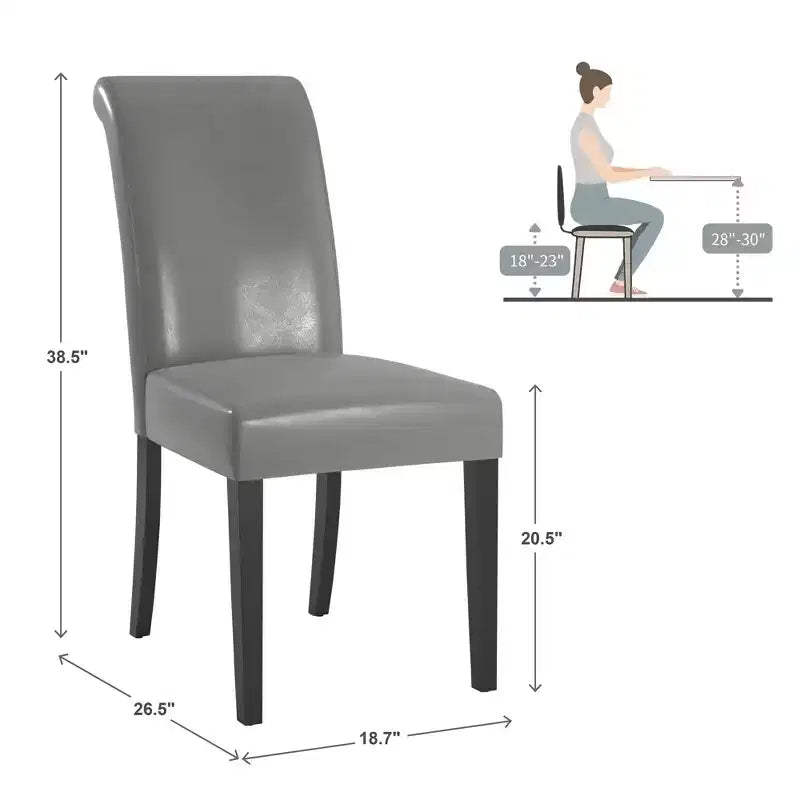 Chaise de salle à manger en similicuir (lot de 2)