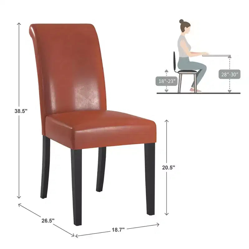Chaise de salle à manger en similicuir (lot de 2)