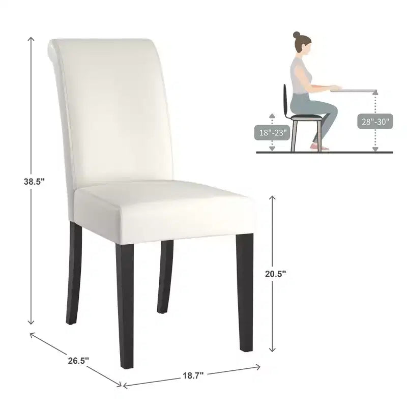 Chaise de salle à manger en similicuir (lot de 2)
