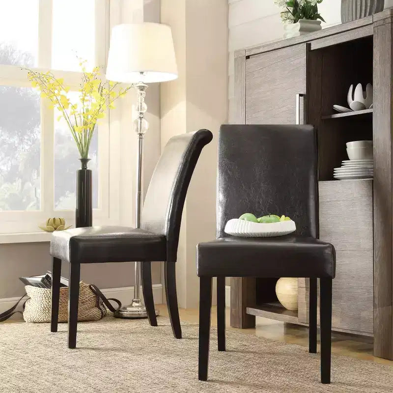 Chaise de salle à manger en similicuir (lot de 2)
